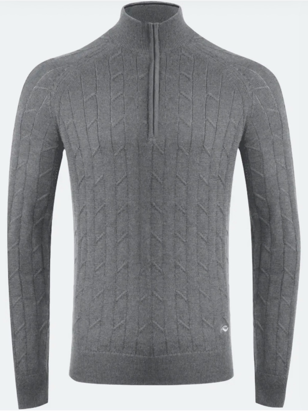 KJUS Cashmere Blend Luxe Half Zip Top Steel Grey XL - Picture 4 of 4